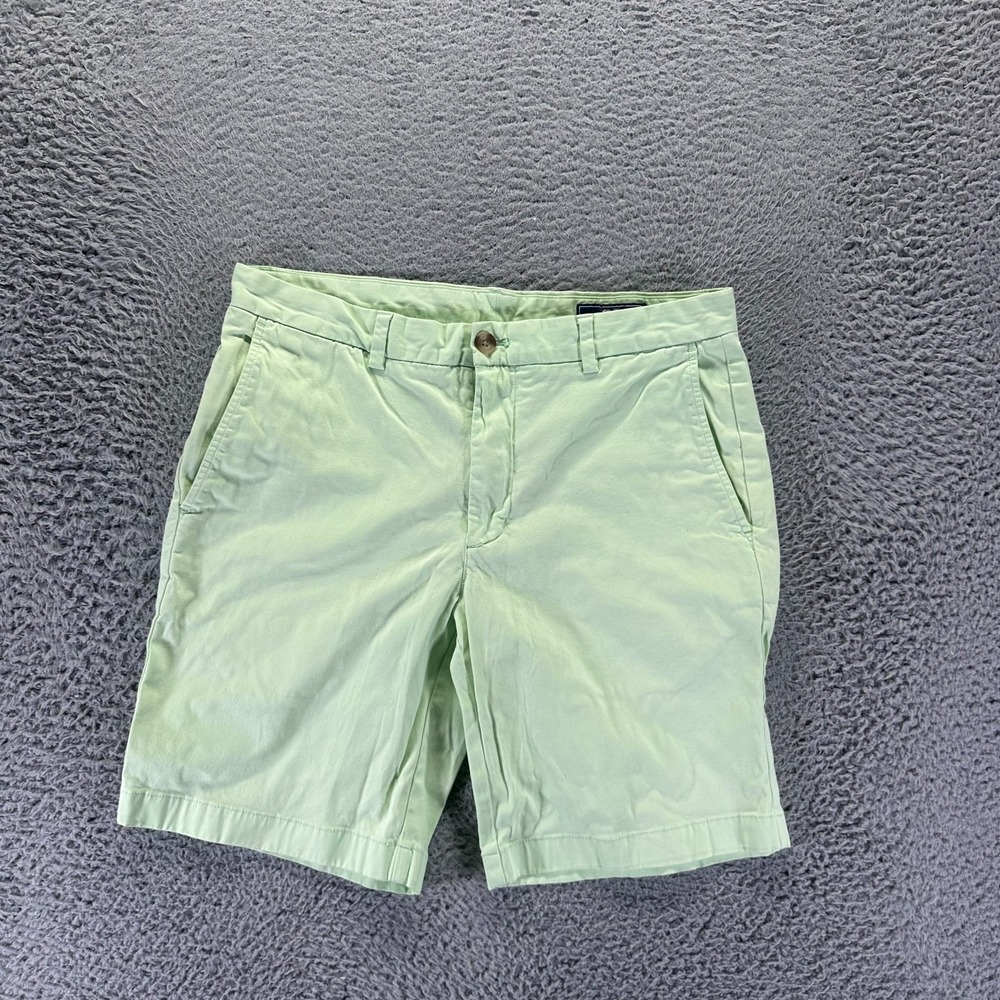 Vineyard Vines Shorts Mens 32 Green Cotton Chino Beach Coastal Summer Stretch